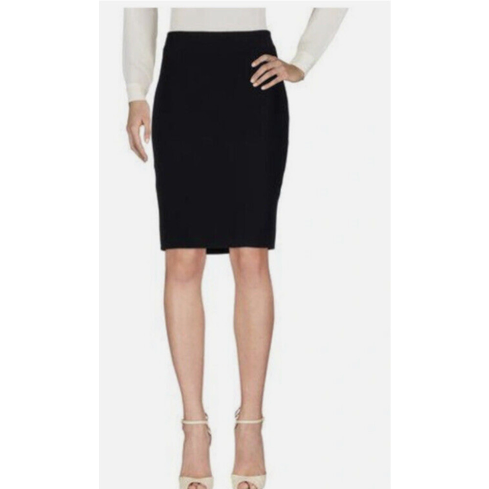 Armani Collezioni Wool Skirt Knee Length  Black 8